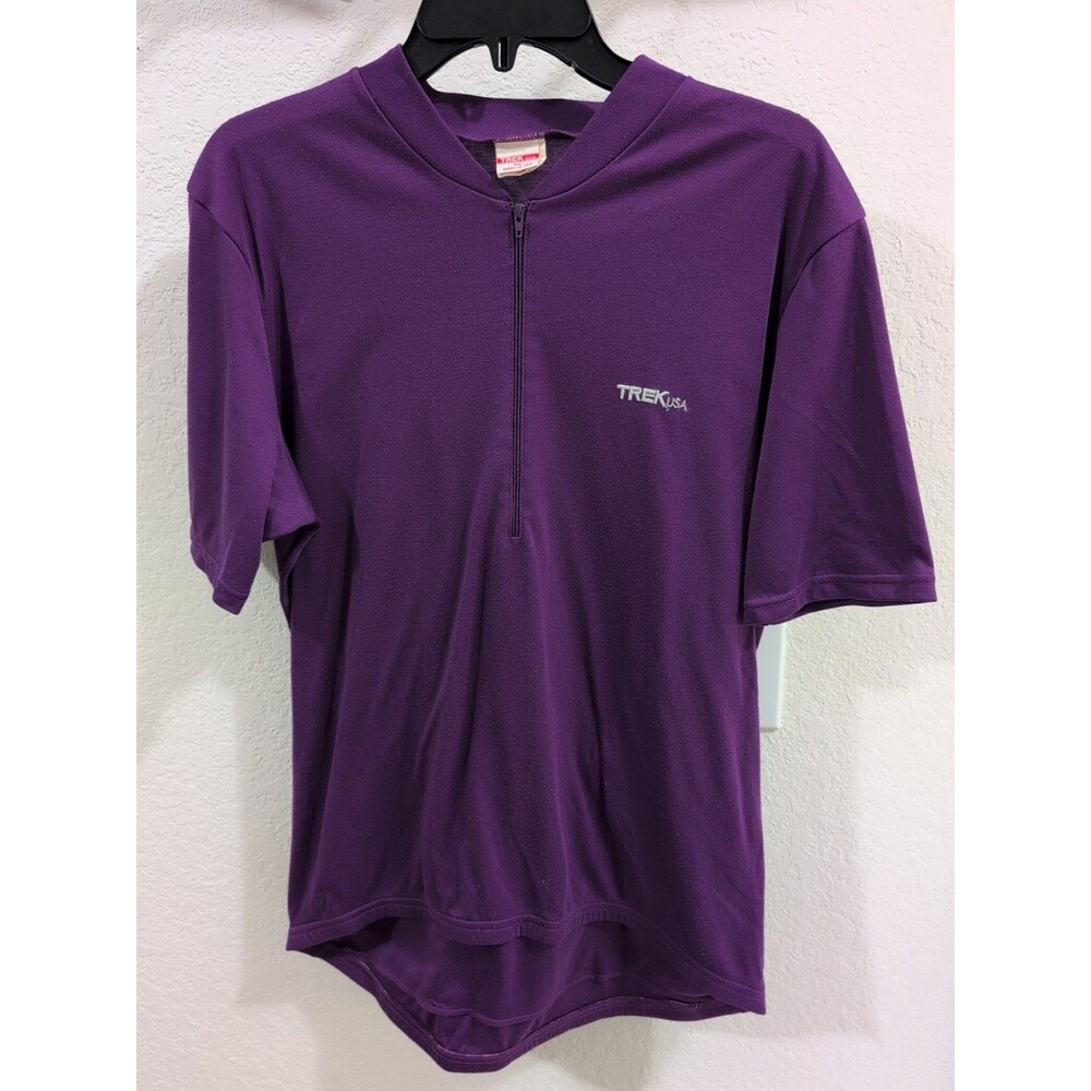 Trek Men's Purple Short Sleeve 1/4 Zip Biking Shirt Cycling Jersey XL